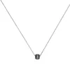 Collier acier, Tonneau Ceramique Noire Lisse, Cristal Blanc - 907-032.N - Promo Bijoux Pas Cher