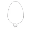 Demi Torque acier, Rond Ceramique Blanche rails Cristal Blanc - 907-034.B- Promo Bijoux Pas Cher