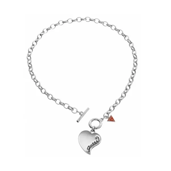 Guess Bijoux Collier - Collier Guess Argenté Breloque Coeur - UB306100 | Promo Bijoux Pas Cher |