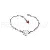 Bracelet Guess Argenté Pendentif Coeur Poli - Gravure Guess - UBB11101 - Promo Bijoux Pas Cher