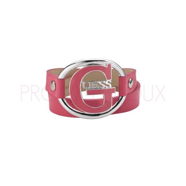 Bracelet Guess G Pop en Cuir Rose Grand modèle