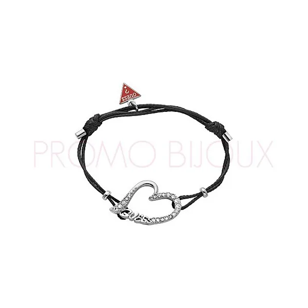 Bracelet Guess cordon Coeur ajouré Argenté - Nouveauté 2012 - UBB71296 - Promo Bijoux Pas Cher