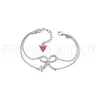 Bracelet Guess UBB 71301 - Double chaîne noeud métal argenté rhodié - Promo Bijoux Pas Cher