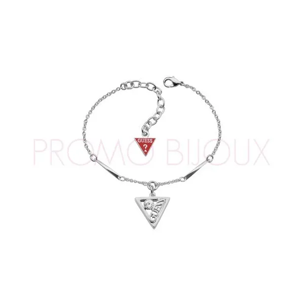 Bracelet Guess UBB 71314 - Triangle métal argenté rhodié - Promo Bijoux Pas Cher