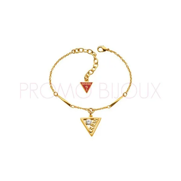 Bracelet Guess UBB 71315 - Triangle métal doré rhodié - Promo Bijoux Pas Cher