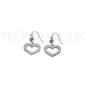 Boucles d'Oreilles Guess Coeur Strassé Blanc - UBE11218 - Nouveauté Rhodié | Promo Bijoux Pas Cher |