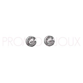 Boucles D'oreilles Guess Set In Stone Argenté Rhodié Puce G