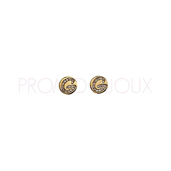 Boucles D'oreilles Guess Set In Stone doré Puce G