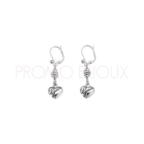 Boucles D'oreilles Guess Pendantes Sweetly Stacked Argenté - UBE11310 - Promo Bijoux Pas Cher