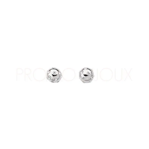Boucles D'oreilles Guess Sparkle Sphere Argenté Nouveauté - UBE31305- Promo Bijoux Pas Cher