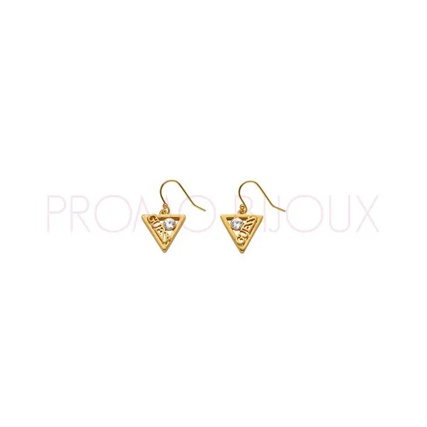 Boucles D'oreilles Guess Dormeuses Triangles - Métal doré & ajouré