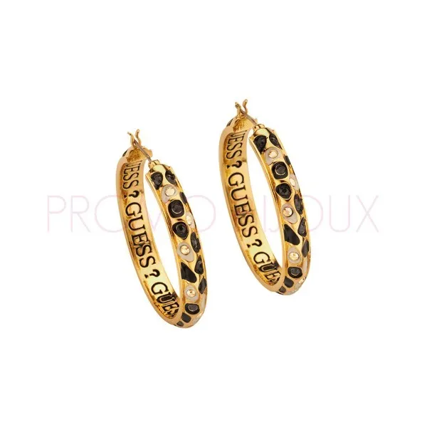 Boucles D'Oreilles Guess Créoles Python doré