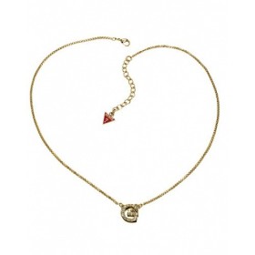 Collier Guess Soldé en Métal Doré avec Pendentif G Strass Blanc | Promo Bijoux Pas Cher |UBN11130