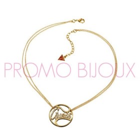 GUESS Bijoux Collier - Collier Guess Doré Disque Logo Grand Modèle- UBN12005 | Promo Bijoux Pas Cher