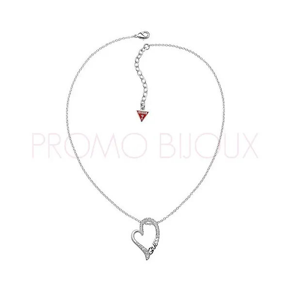 Collier Guess coeur ajouré strass blancs - Nouveauté 2012 - UBN71261 - Promo Bijoux Pas Cher