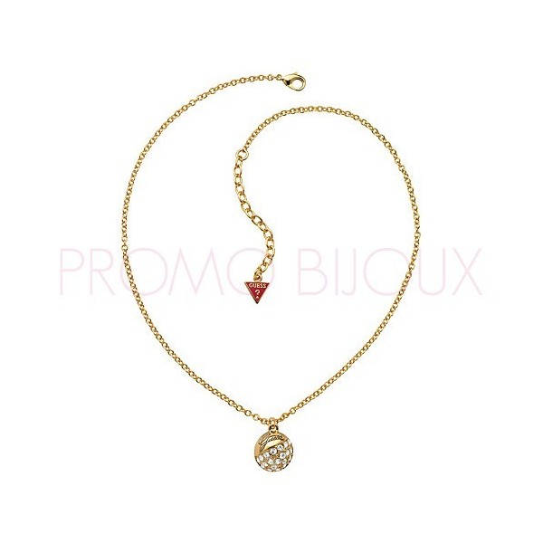 Collier Guess Métal Doré Pavé Avec Strass Blancs