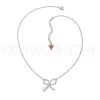 Collier Guess métal argenté avec noeud strass blancs - UBN71301 - Promo Bijoux Pas Cher