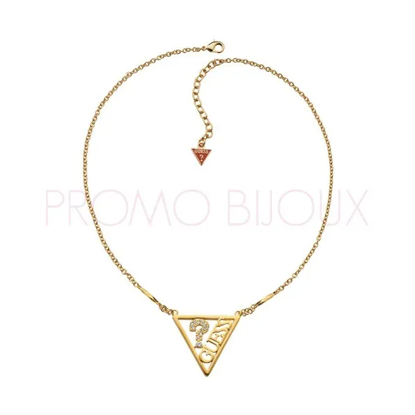 Collier Guess métal doré pendentif triangle - Grand Modèle - UBN71326 - Promo Bijoux Pas Cher