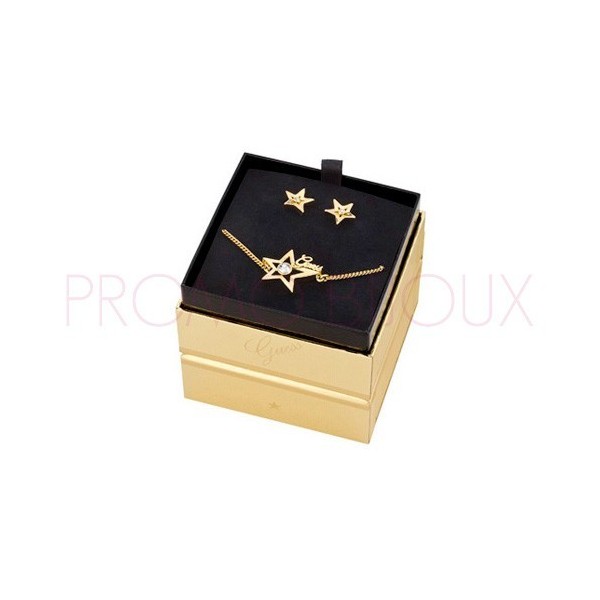Box Bracelet & Boucles Guess doré - Star Struck