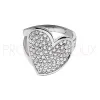 Bague Guess métal argenté rhodié coeur en strass Nouveauté - UBR11401 - Promo Bijoux Pas Cher
