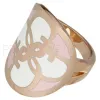 Bague Guess en métal doré rose et émail blanc - UBR 11409 - Promo Bijoux Pas Cher