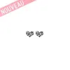 Boucles d'oreilles Guess cœur léopard métal argenté rhodié - UBE 51418 - Promo Bijoux Pas Cher