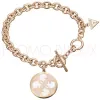 Bracelet Guess en métal doré rose disque blanc - UBB 10417 - Promo Bijoux Pas Cher