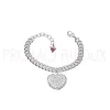 Bracelet Guess en métal argenté rhodié un gros coeur - UBB 11427 - Promo Bijoux Pas Cher
