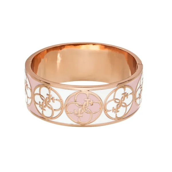 Bracelet Guess type jonc large en métal doré rosé lettre G - UBB 11487 || Promo Bijoux Pas Cher |