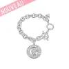 Bracelet Guess en métal argenté rhodié Logo G pavé GM - UBB 51422 - Promo Bijoux Pas Cher