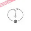 Bracelet Guess en métal rhodié Logo G pavé strass noirs PM - UBB 51502 - Promo Bijoux Pas Cher
