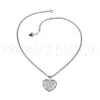 Collier Guess gros coeur rotatif en métal argenté rhodié - UBN 11419 - Promo Bijoux Pas Cher