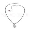 Collier Guess en métal argenté rhodié & cœur en cuir - UBN 11425 - Promo Bijoux Pas Cher