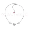 Collier Guess trois petits coeurs en métal argenté rhodié - UBN 11428 - Promo Bijoux Pas Cher
