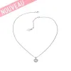 Collier Guess cœur en métal argenté rhodié - UBN 51419 - Promo Bijoux Pas Cher