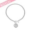 Collier Guess logo G en métal argenté rhodié - UBN 51426 - Promo Bijoux Pas Cher