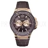 Montre Guess Homme 2012 - Modèle Rigor - Cuir Marron et Métal Rosé - W0040G3 ||Promo Bijoux Pas Cher