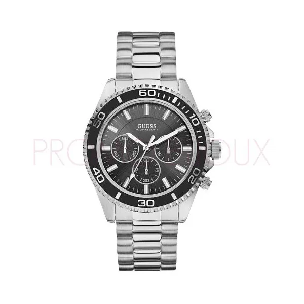 Montre Homme Guess Chaser - Métal brossé - W0170G1 ||Promo Bijoux Pas Cher