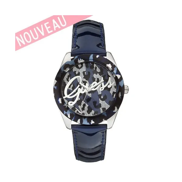 Montre Guess léopard bleu Nouveauté Guess hiver 2014 - W0455L1 | Promo Bijoux Pas Cher |