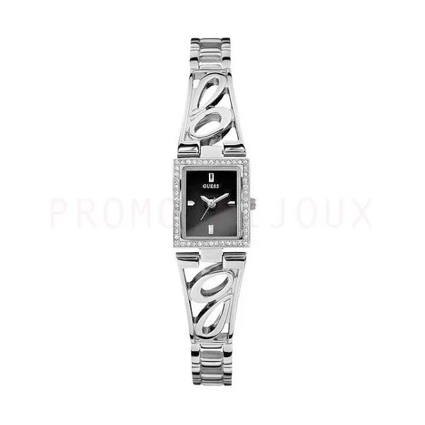 Prix Montre Guess Femme - W10195L2 - Métal Argenté & Strass - Promo Bijoux Pas Cher