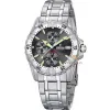 Montre Festina Homme chrono, acier gris, fond noir Promo Bijoux Pas Cher f16059-5