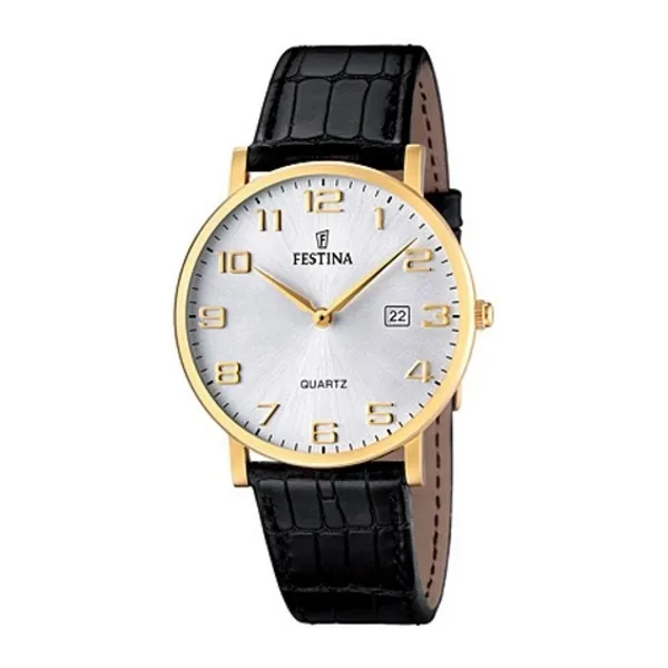 Montre Festina Homme chrono, acier doré, fond argent et doré Promo Bijoux Pas Cher f16478-2