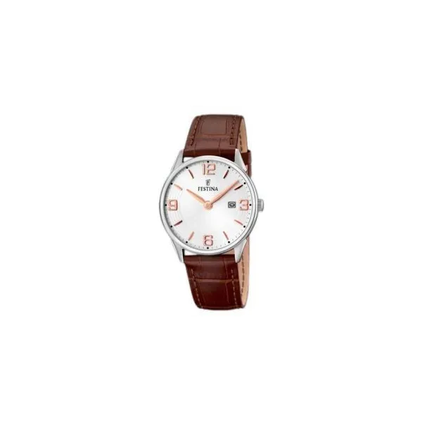 Montre Festina Homme chrono, acier gris, fond argent Promo Bijoux Pas Cher f16518-5