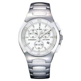 Montre Festina Homme-boitier acier gris-fond argent -bracelet acier gris