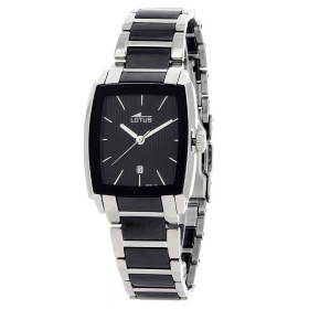 Montre Lotus en câramique noir pour Femmes