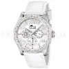 Montre Lotus Femme - Bracelet Cuir Blanc & Boitier Nacre/ Strass - 15684-1 | Promo Bijoux Pas Cher |