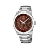 Montre Lotus Homme bracelet et boitier acier gris fond chocolat