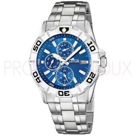 Montre Lotus Homme en Acier Gris Fond Bleu