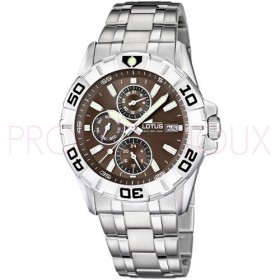 Montre Lotus Homme en Acier Gris Fond Marron