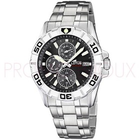 Montre Lotus Homme en Acier Gris Fond Noir